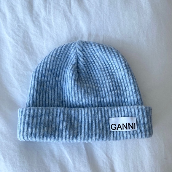 *NWT* GANNI Blue Recycled Wool Knit Toque - Picture 6 of 6